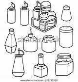Vector Condiment Stock Bottle Set Condiments Vectors Shutterstock sketch template