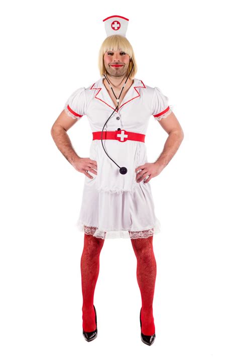 mens naughty nurse costume m l xl adult male funny fancy dress for stag