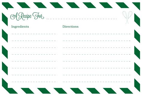 recipe card printable christmas themed     printablee