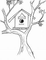 Birdhouse Coloringhome sketch template