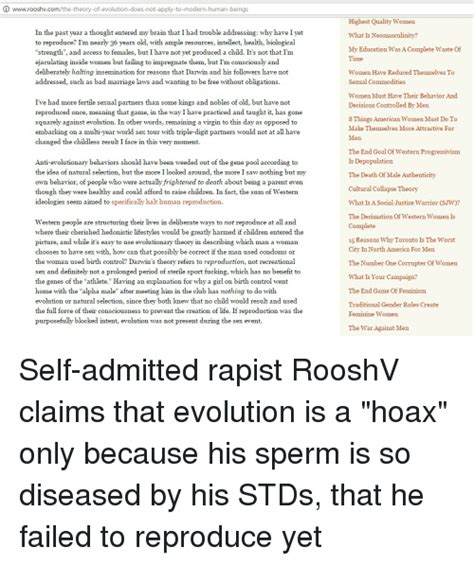 Rooshvcomthe Theory Of Evolution Does Not Apply To Modern Human