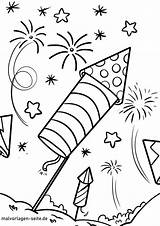 Silvester Ausmalbilder Neujahr Feuerwerk Malvorlagen Kostenlose Feiern sketch template