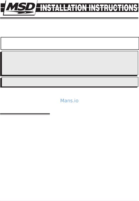 msd  installation instructions