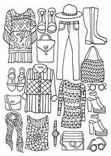 Coloring Fashion Clothes sketch template