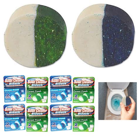 16 pc bowl cleaner bleach tablet toilet discs flush automatic stain