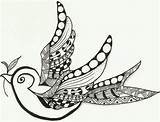 Zentangle Bird Inspired Little Tangles Phase Patterns Choose Board Tiffany Easy sketch template