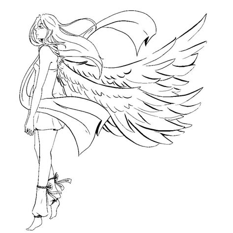 anime angel girl coloring pages