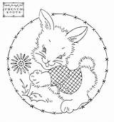 Embroidery Patterns Bunnies Bunny Hand Baby Vintage Quilts Transfer Choose Board Pattern French sketch template