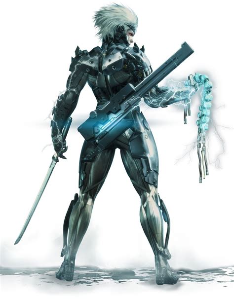 Raiden Holding Spine Characters And Art Metal Gear Rising
