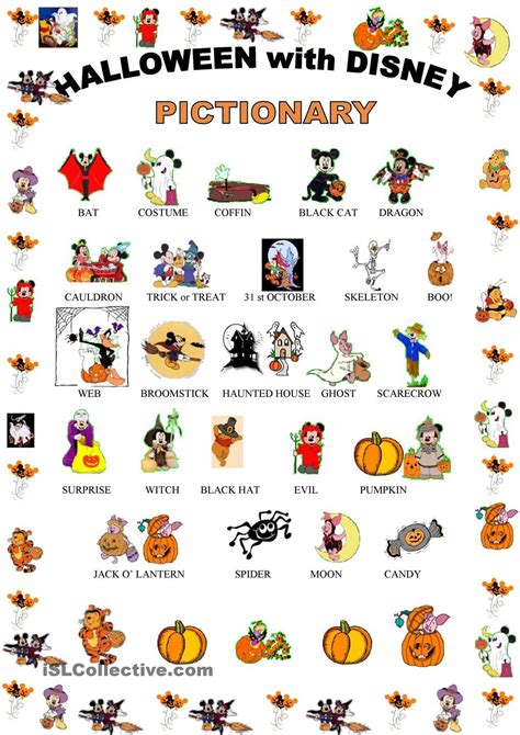 halloween pictionary  disney characters disney characters