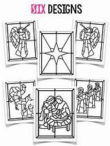 Glass Stained Nativity Coloring Pages Scene Christmas Christian Preview Teacherspayteachers sketch template