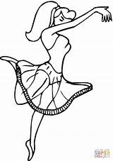 Coloring Dancing Girl Pages Ballet Dancer Drawing Online Dance Colouring Original sketch template