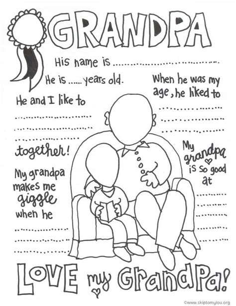 cutest grandparents day coloring pages skip   lou