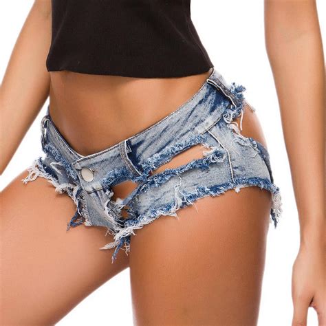 ripped women sexy jeans shorts summer low waist denim hollow out mini