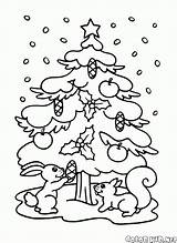 Tree Christmas Coloring Pages Squirrels Year Karacsonyi Navidad Para Xmas Colorear Arbol Print Dibujos sketch template