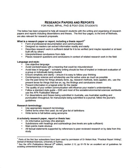 research project report template  creative template ideas