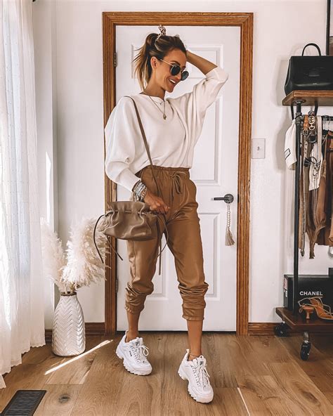 ways  wear faux leather joggers  summer karina style diaries