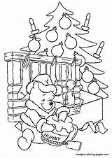 Coloring Pages Pooh Winnie Christmas Print Printable Getcolorings Coloringhome sketch template