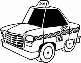 Taxi Colorear Cab Kleurplaat Ciudad Stad Outlined 1023 sketch template