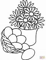 Flowers Coloring Pages Easter Basket Vase Dantdm Printable Color Print Getcolorings Drawing sketch template