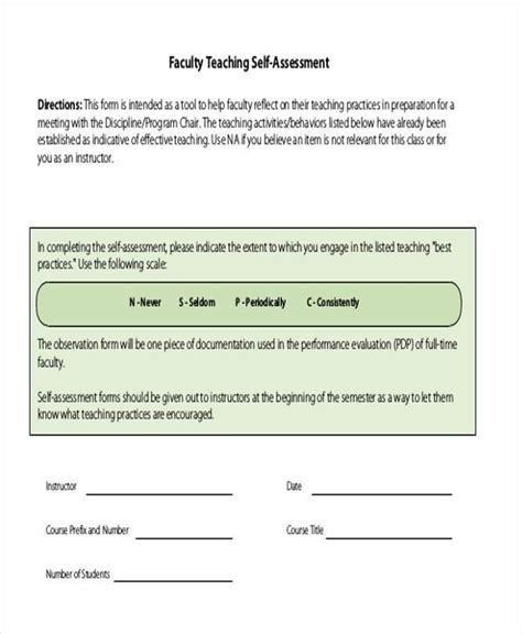 sample blank assessment forms   ms word excel
