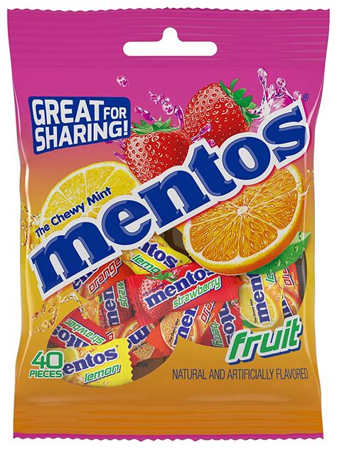 mentos chewy mint candy fruit individually wrapped  piece bulk peg