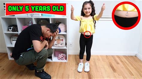 5 Years Old Gets Her Belly Button Pierced Prank On Dad Jancy