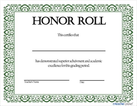 honor roll certificate  lessons worksheets  activities