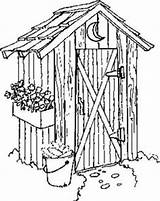 Outhouse Drawing Drawings Houses Burning Wood Patterns Paintingvalley sketch template