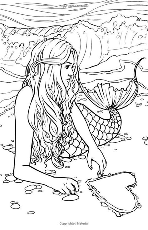 printable mermaid coloring pages  adults printable templates