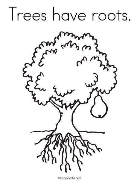 trees  roots coloring page twisty noodle
