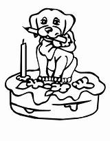Birthday Coloring Cake Pages Puppy Figure Netart Color sketch template
