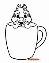 Dale Coloring Chip Pages Cup Disneyclips sketch template