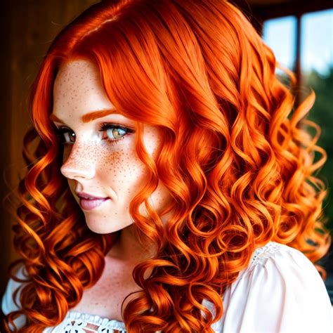 Redhead Braid Curly Ginger Freckles Pale Natura Openart