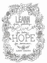 Coloring Pages Quote Quotes Colouring Printable Inspirational Color Adult Printables Words Einstein Kids Albert Disney Good Floral походження піна Bukaninfo sketch template