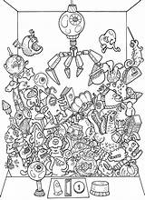 Doodles Mewarnai Invasion Zifflin Kumpulan Rockets Astronauts Mandalas Malebøger Observation Animorphia Carnet sketch template