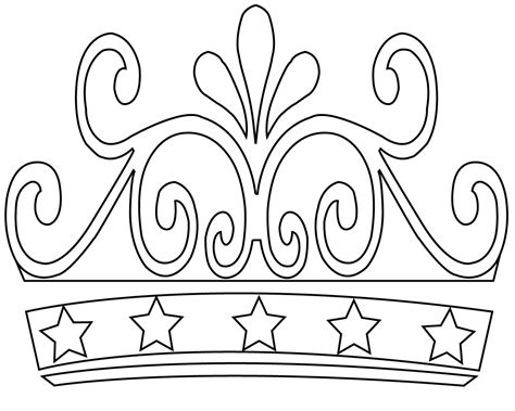 crown coloring pages  print simple birthday princess