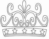 Crown Coloring Pages Princess Simple Template Print Printable Birthday Crowns King sketch template