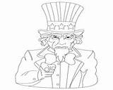 Coloring Symbols Uncle Sam American Pages Monuments Personification Initials Government Common Portrait National Color sketch template