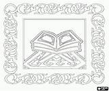 Quran Islam Coloring Ramadan Sacred Book Craft Crafts sketch template