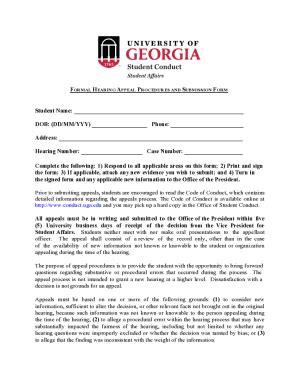 fillable  conduct uga requesting  continuance  court sample