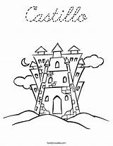 Coloring Castillo Istana Cursive Built California Usa Favorites Login Add Twistynoodle Castle Noodle sketch template