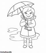 Coloring Umbrella Girl Holding Posters Tutorial Name Buy sketch template