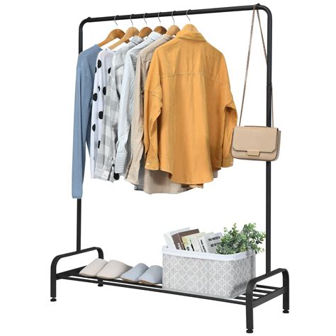 costway industrial metal garment rack heavy duty floor cloth rack wstorage shelf walmartcom