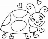 Ladybug Coloring Pages Outline Cute Bug Clipart Clip Lady Printable Ladybird Kids Ladybugs Bird Drawing Colouring Template Pill Animals Line sketch template