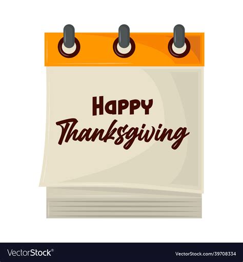 happy thanksgiving calendar royalty  vector image