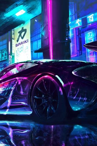 cyberpunk  wallpaper mclaren supercars neon art cars