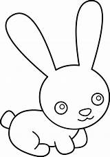 Bunny Coloring Clipart Clip Cute Unicorn Pages sketch template