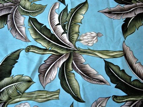 tropical palm leaf fabric  printexlc aqua blue etsy palm