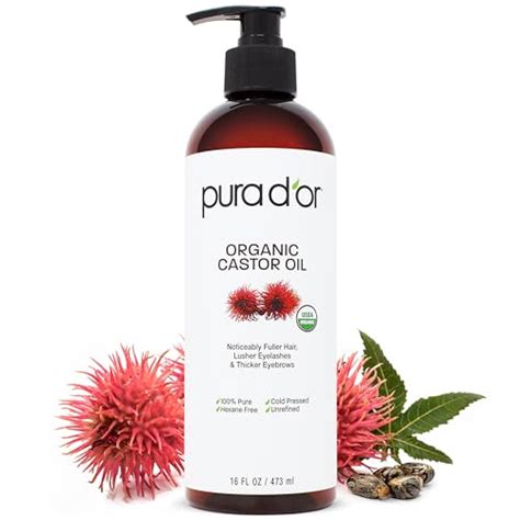 Pura Dor 16 Oz Organic Castor Oil Usda Certified Cold Pressed